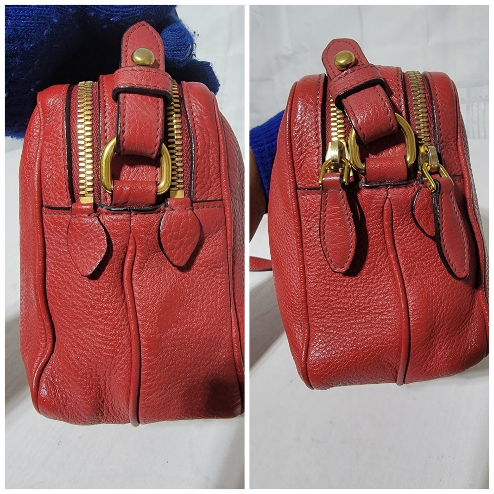 Authentic PRADA Vitello pocket Phenix Camera Bag Rosso - Picture 12 of 16